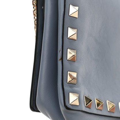 Valentino Garavani Vitello Small Rockstud Chain Flap Crossbody Bag Blue 14 of 14