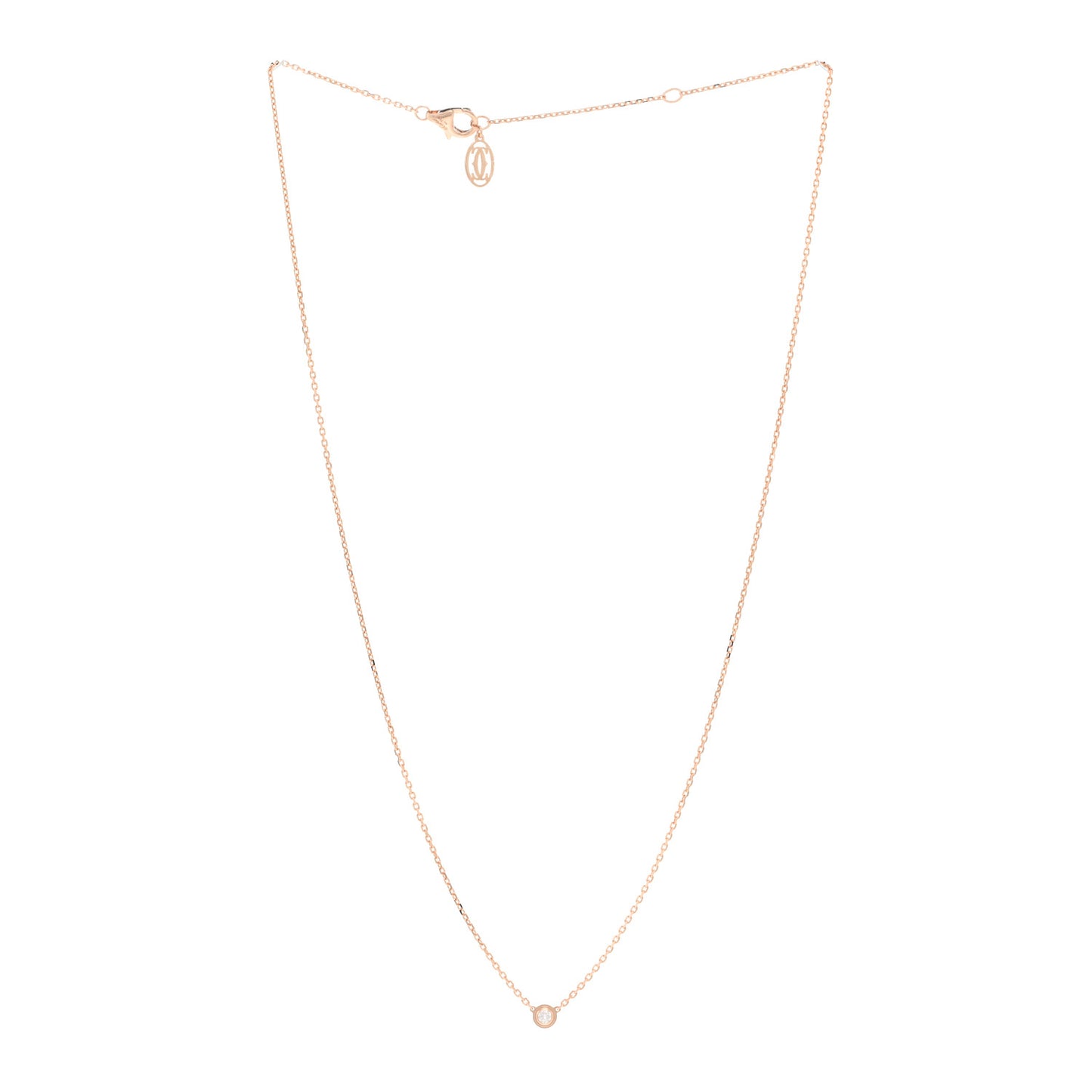 18K Pink Gold Diamond XS D'Amour Pendant Necklace