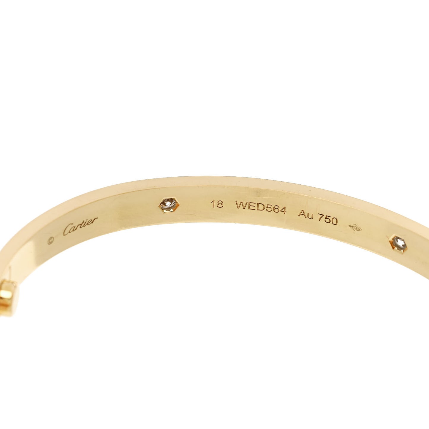 18K Yellow Gold 4 Diamond LOVE Bracelet 18
