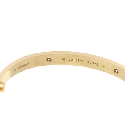 Cartier 18K Yellow Gold 4 Diamond LOVE Bracelet 18 6 of 9