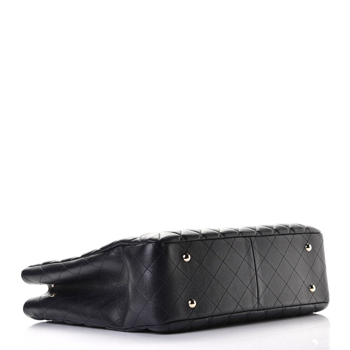 Caviar Quilted Large CC Shopping Tote Navy