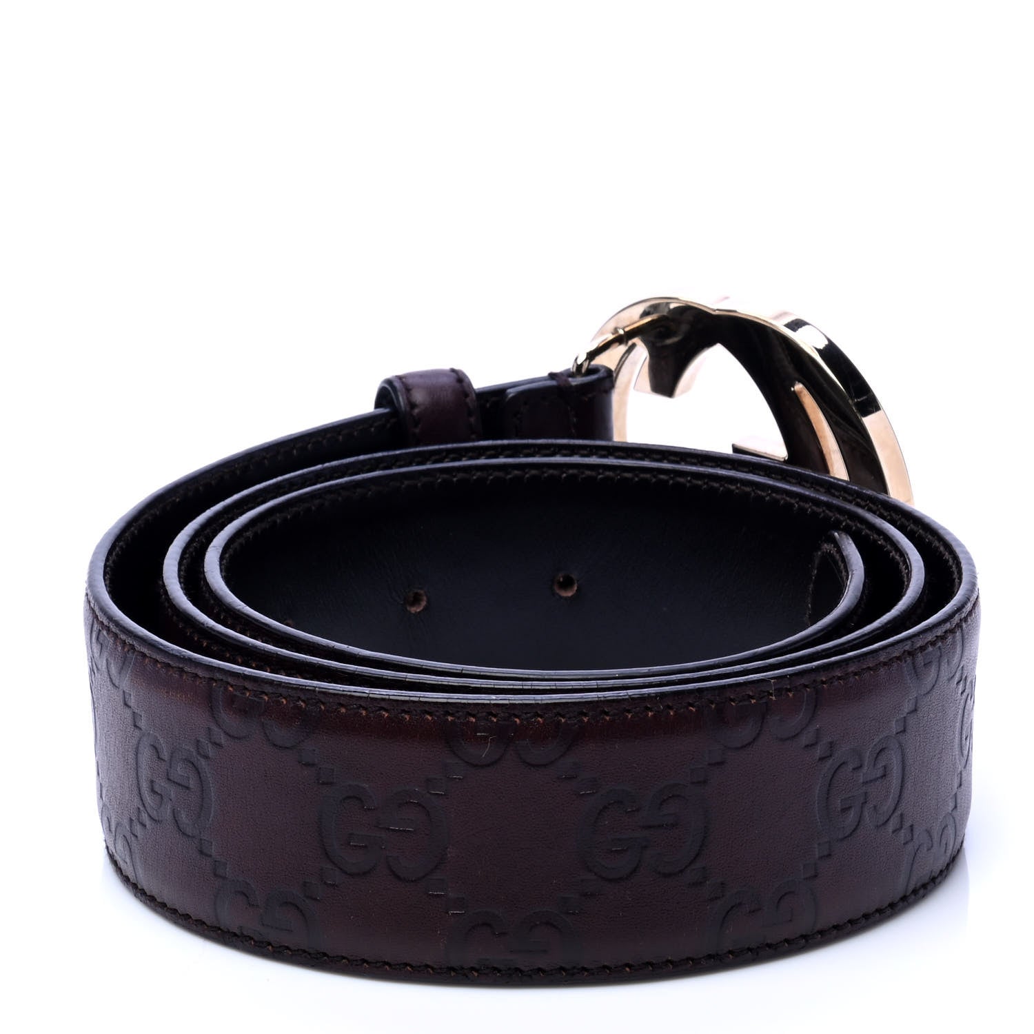 Gucci Guccissima Interlocking G 40mm Belt 85 34 Dark Brown 2 of 5