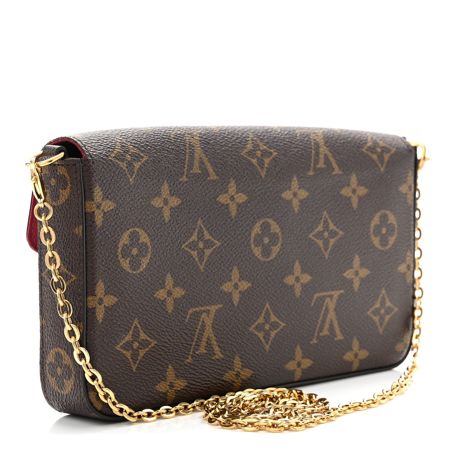 Louis Vuitton Monogram Pochette Felicie Chain Wallet Fuchsia 4 of 11