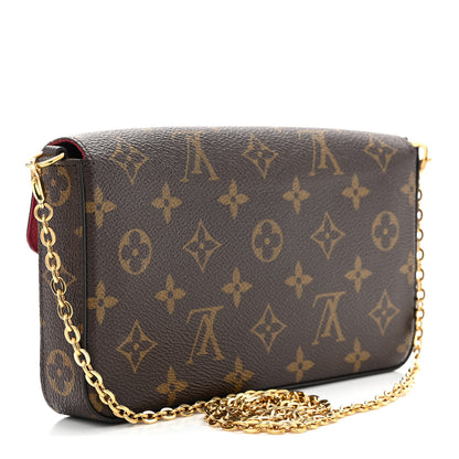 Louis Vuitton Monogram Pochette Felicie Chain Wallet Fuchsia 4 of 11