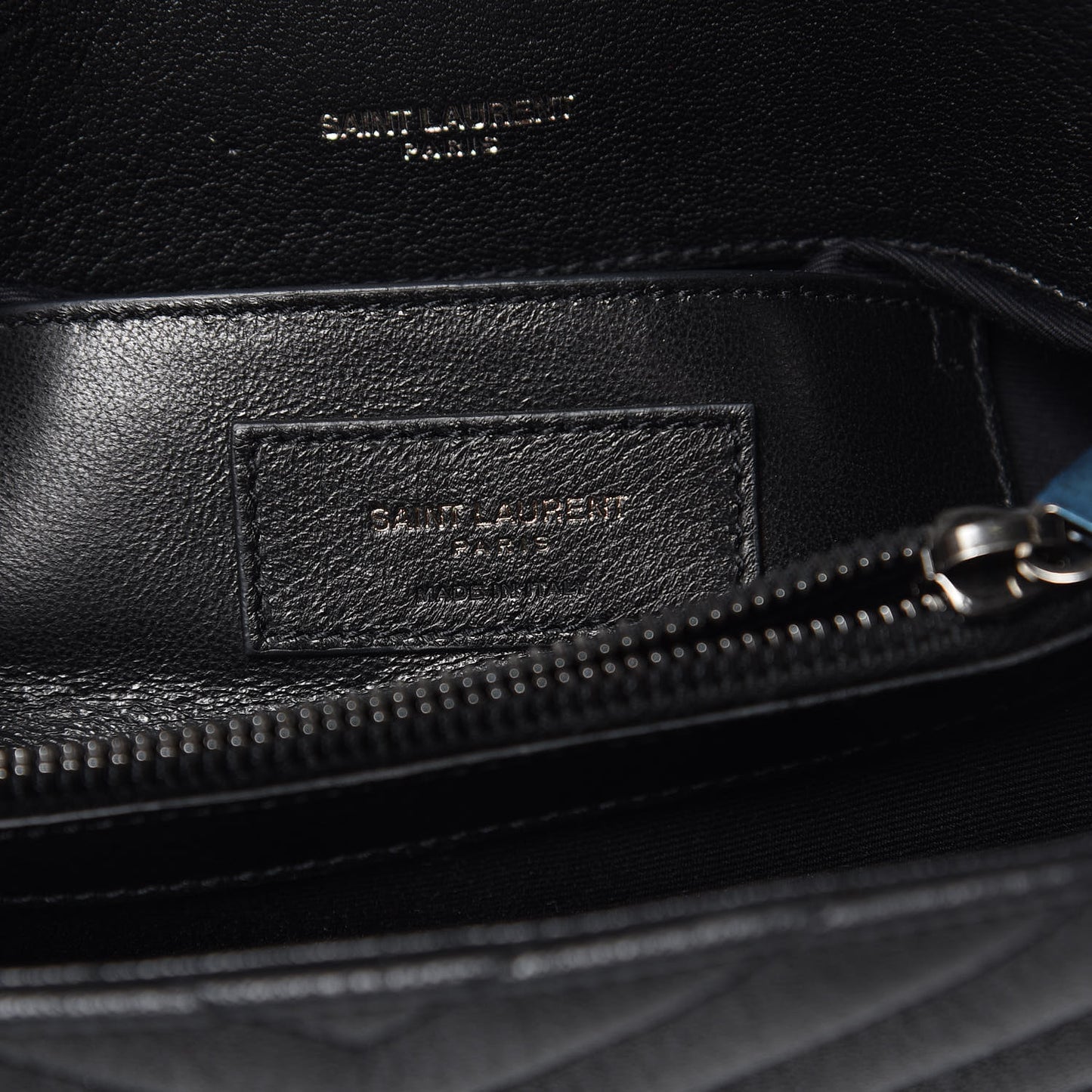 Sheepskin Matelasse Chevron Monogram Medium College Bag Black