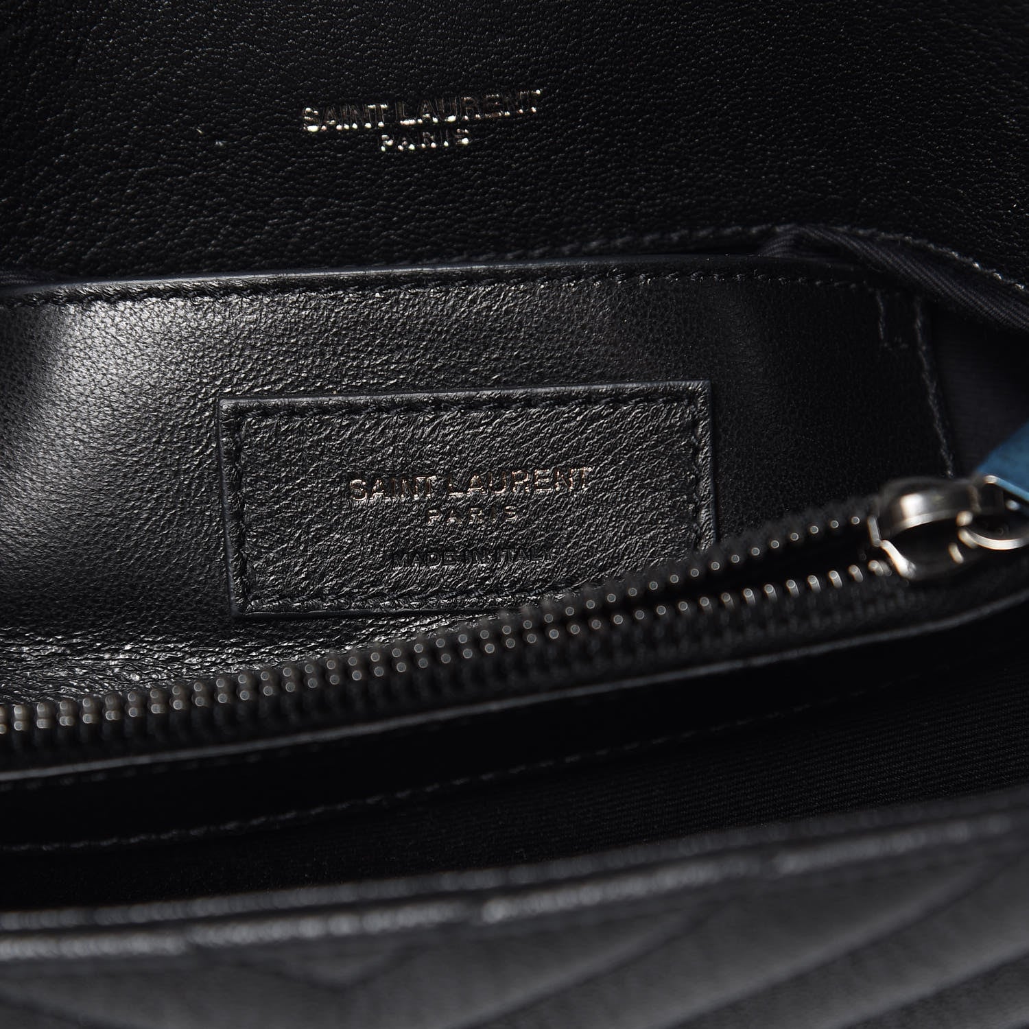 Saint Laurent Sheepskin Matelasse Chevron Monogram Medium College Bag Black 7 of 12