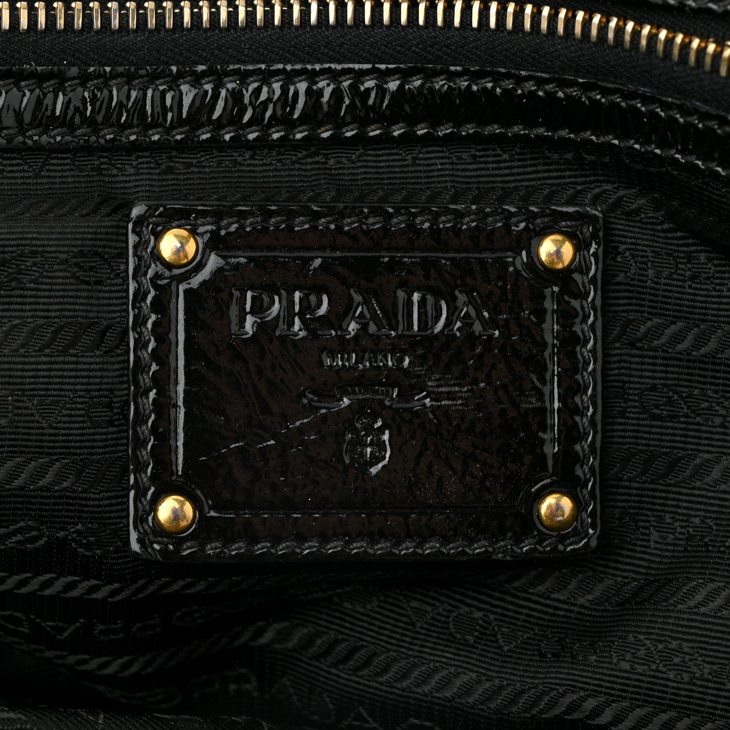 Prada Vernice Naplak Tote Black 6 of 10