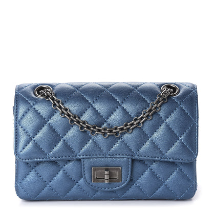 Chanel Metallic Sheepskin Quilted 2.55 Reissue Mini Flap Blue 1 of 10
