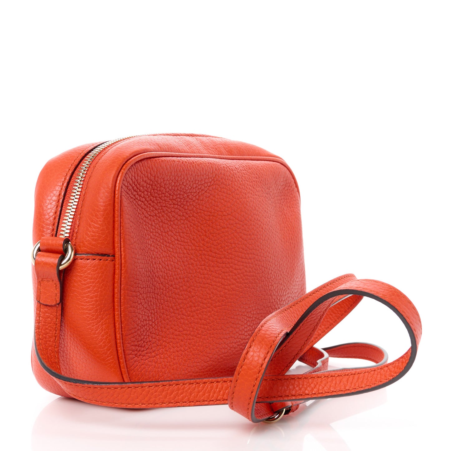 Pebbled Calfskin Small Soho Disco Bag Sun Orange