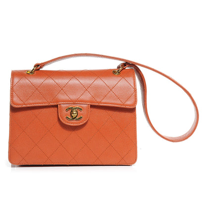 Chanel Caviar Shoulder Bag Orange 1 of 7