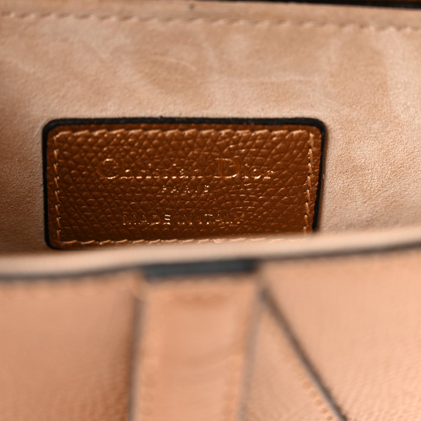 Metallic Grained Calfskin Mini Saddle Bag Gold