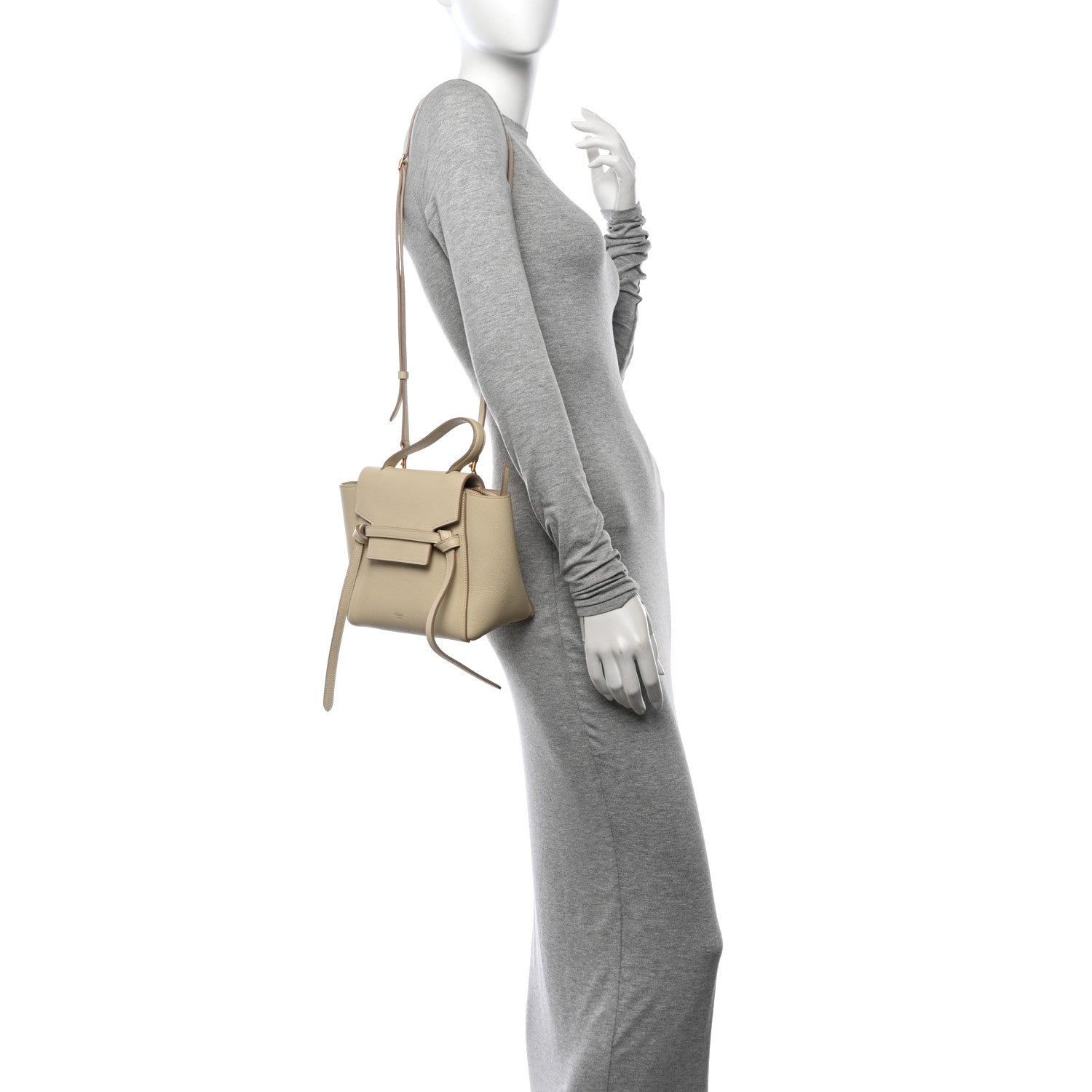 Celine Grained Calfskin Nano Belt Bag Linen 2 of 12