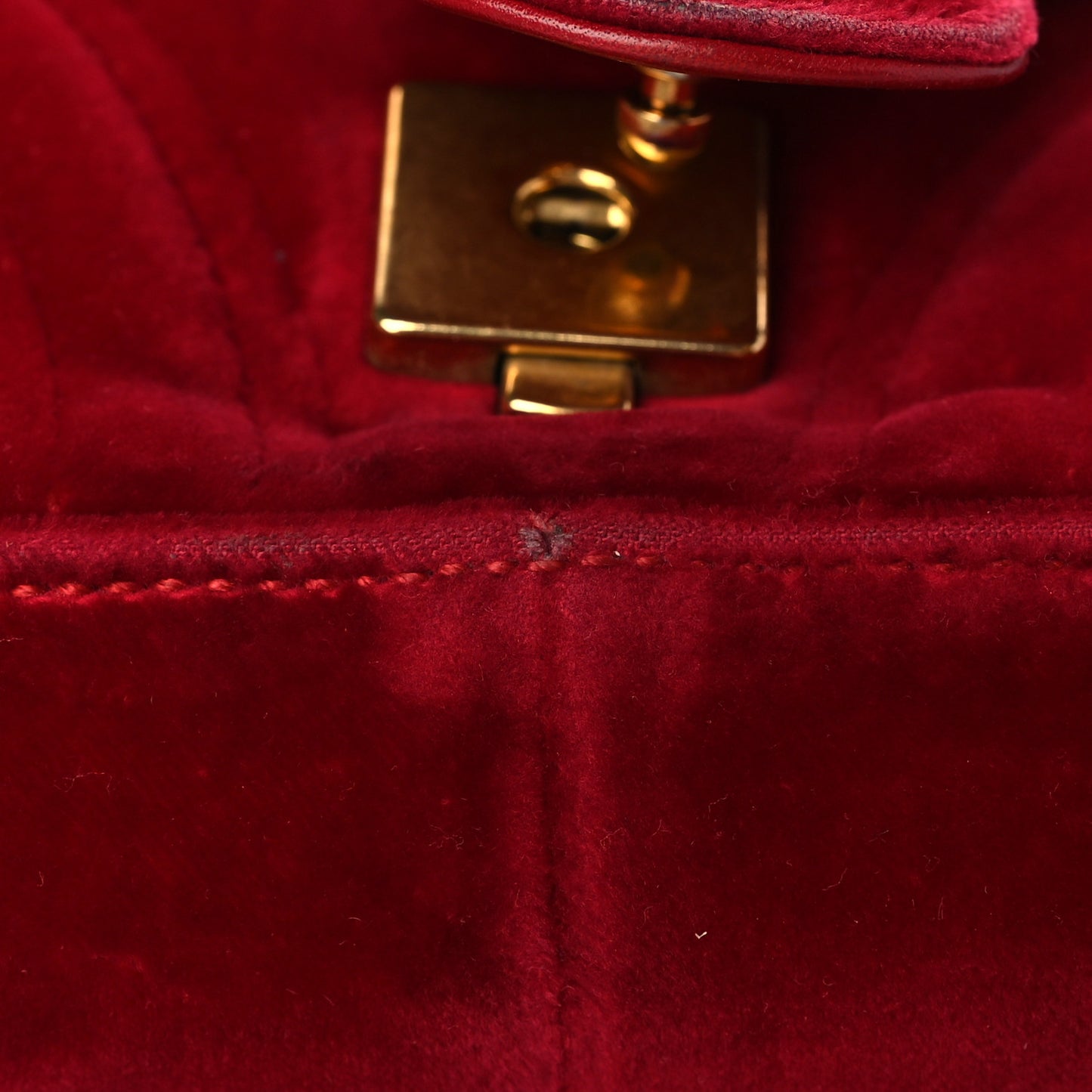 Velvet Matelasse Mini GG Marmont Shoulder Bag Hibiscus Red