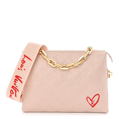 Louis Vuitton Lambskin Embossed Monogram Fall In Love Coussin PM Dragée Light Pink 1 of 11