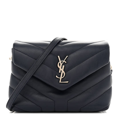 Saint Laurent Calfskin Y Quilted Monogram Toy Loulou Chain Satchel Medium Blue 1 of 12