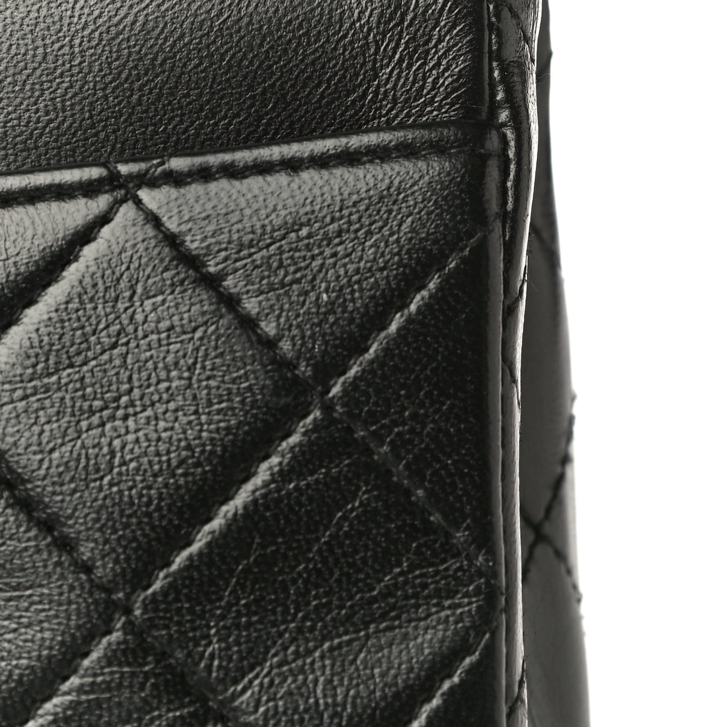 Lambskin Quilted Small Double Flap Black