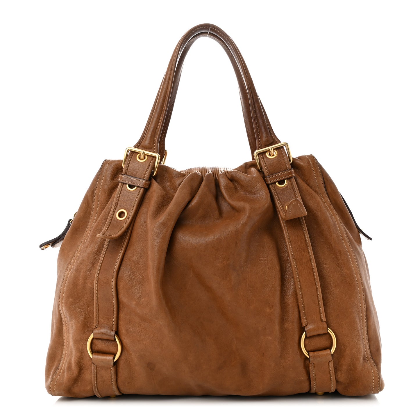 Nappa Frame Shopping Tote Cammello