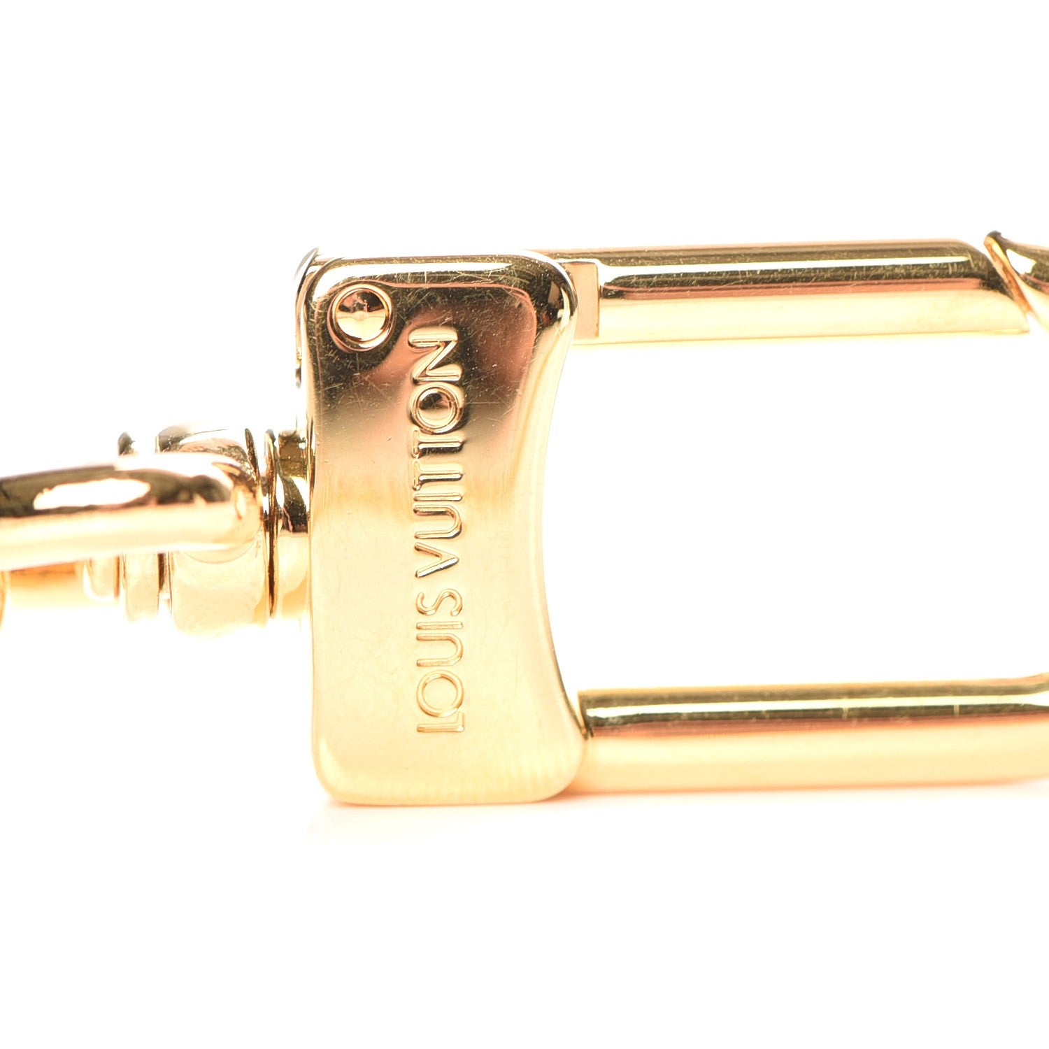 Louis Vuitton Metal Pochette Extender Key Ring Chain Gold 4 of 5