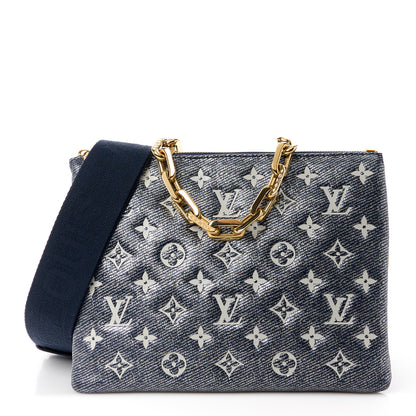 Louis Vuitton Lambskin Printed Monoglam Coussin PM Blue 1 of 12