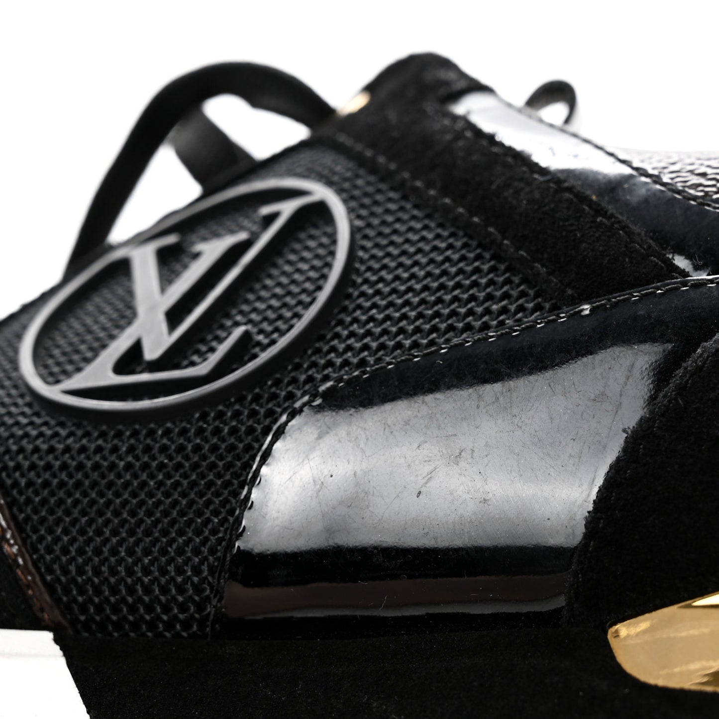 Suede Monogram Run Away Sneakers 36.5 Black