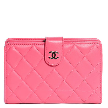 Chanel Lambskin Quilted Large Zip Pocket Wallet Pink 1 of 8