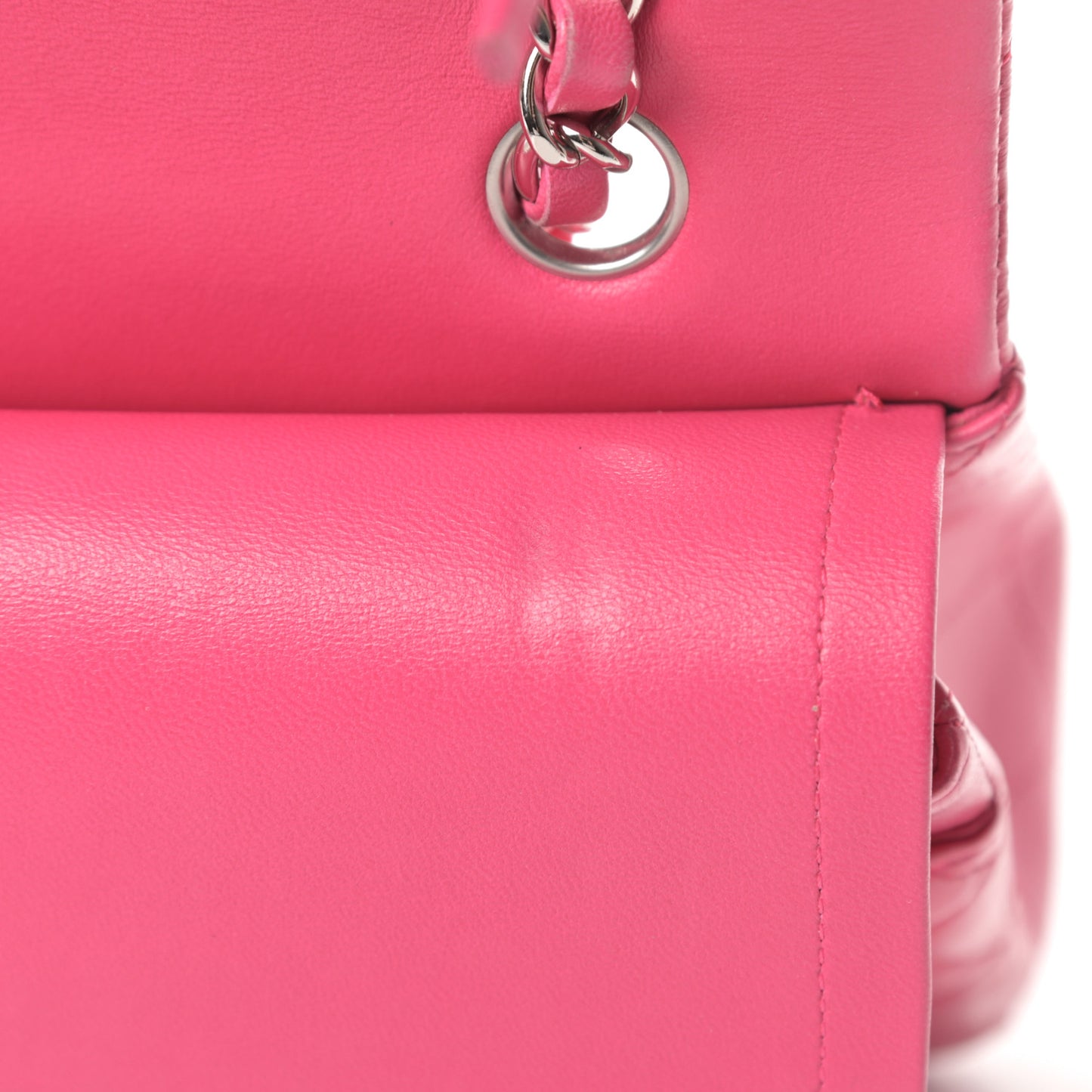 Lambskin Quilted Medium Double Flap Fuchsia