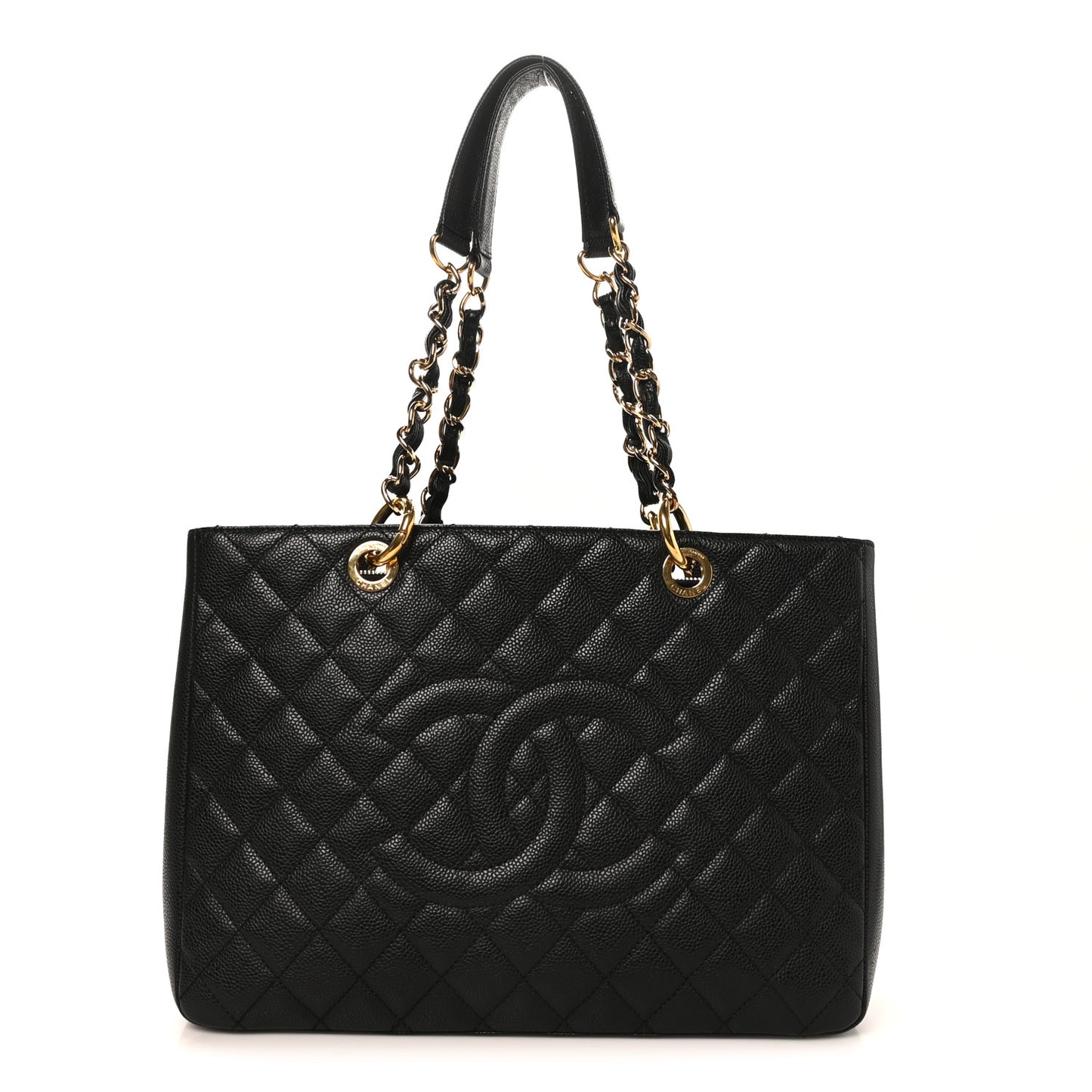 Caviar Quilted Grand Shopping Tote GST Black