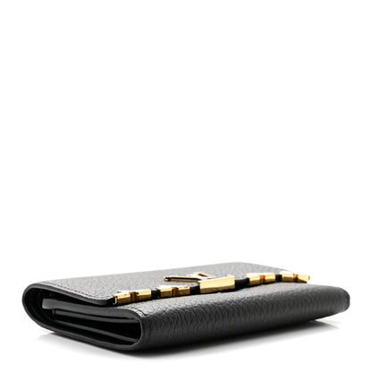 Louis Vuitton Taurillon Embellished Capucines Compact Wallet Black 4 of 8