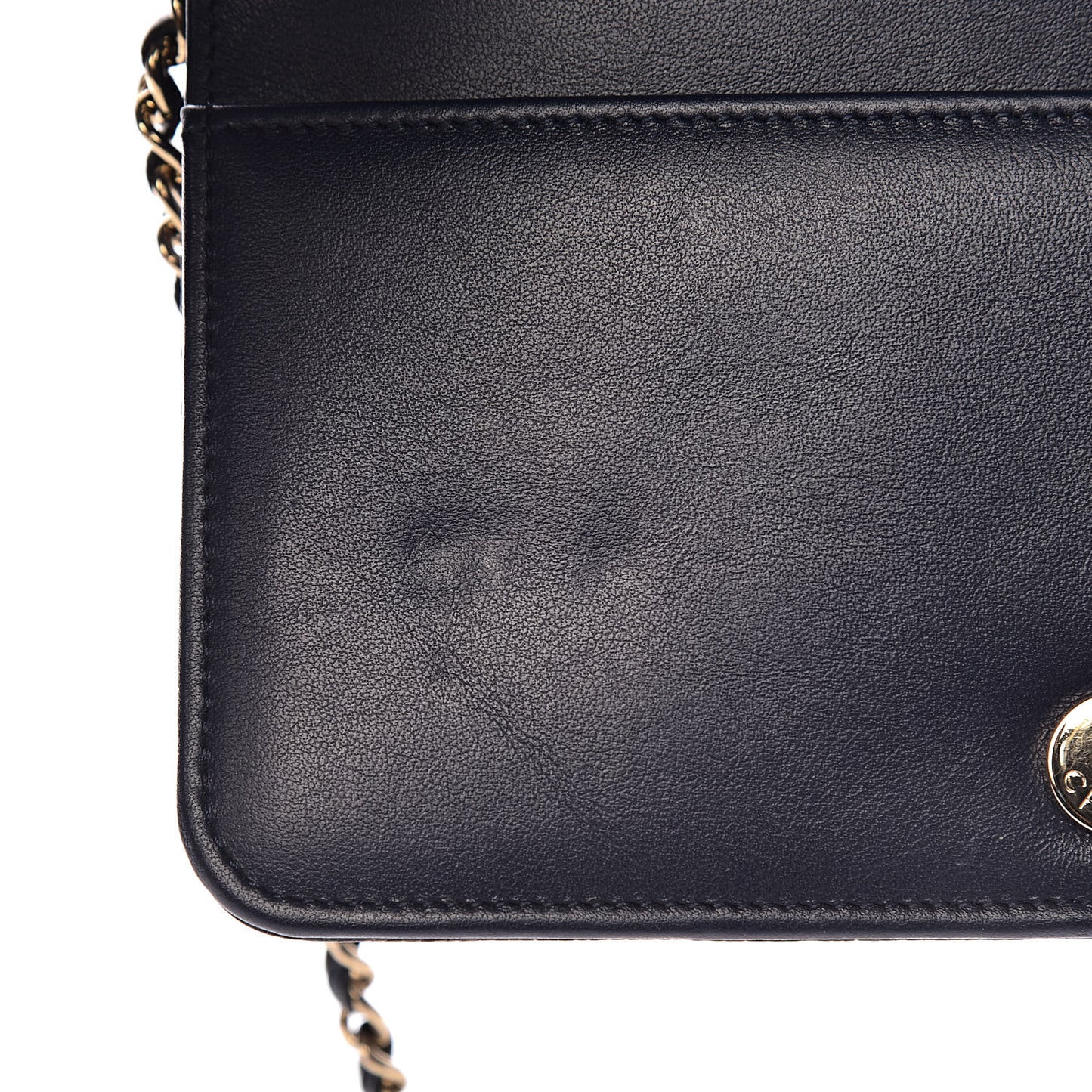 Caviar Chevron Quilted Boy Wallet On Chain WOC Blue