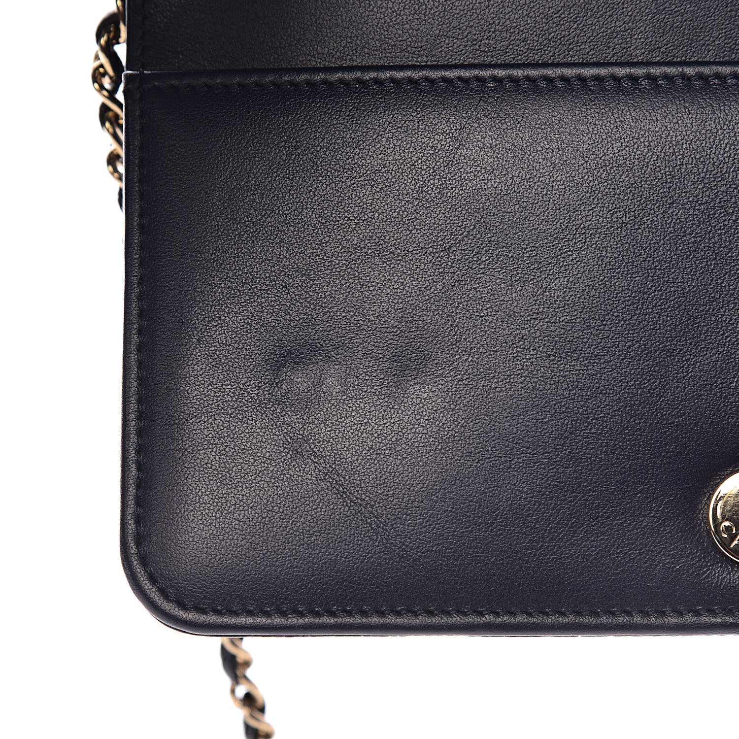 Chanel Caviar Chevron Quilted Boy Wallet On Chain WOC Blue 7 of 14