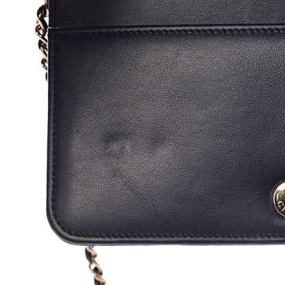 Chanel Caviar Chevron Quilted Boy Wallet On Chain WOC Blue 7 of 14