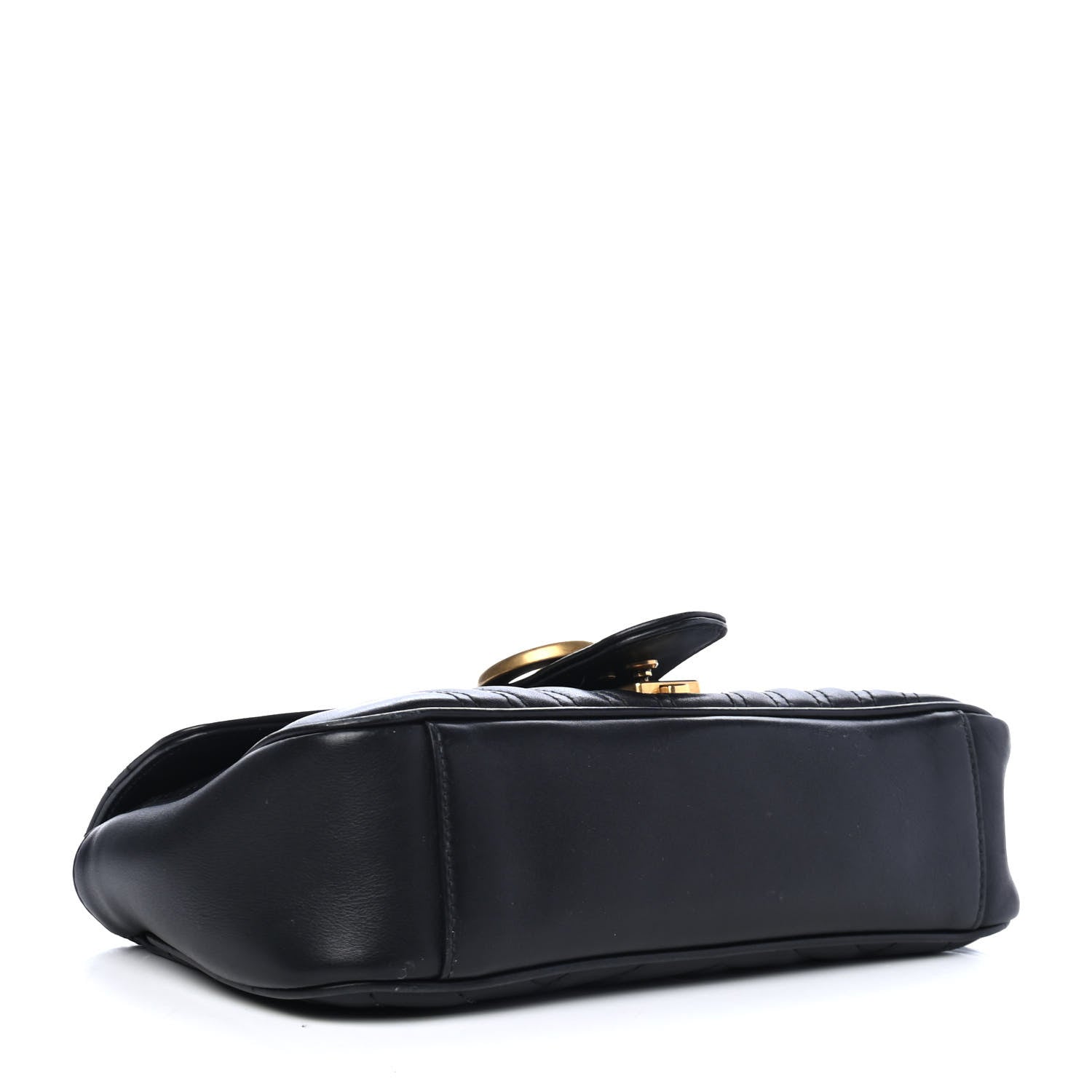 Gucci Calfskin Matelasse Small GG Marmont Shoulder Bag Black 3 of 4