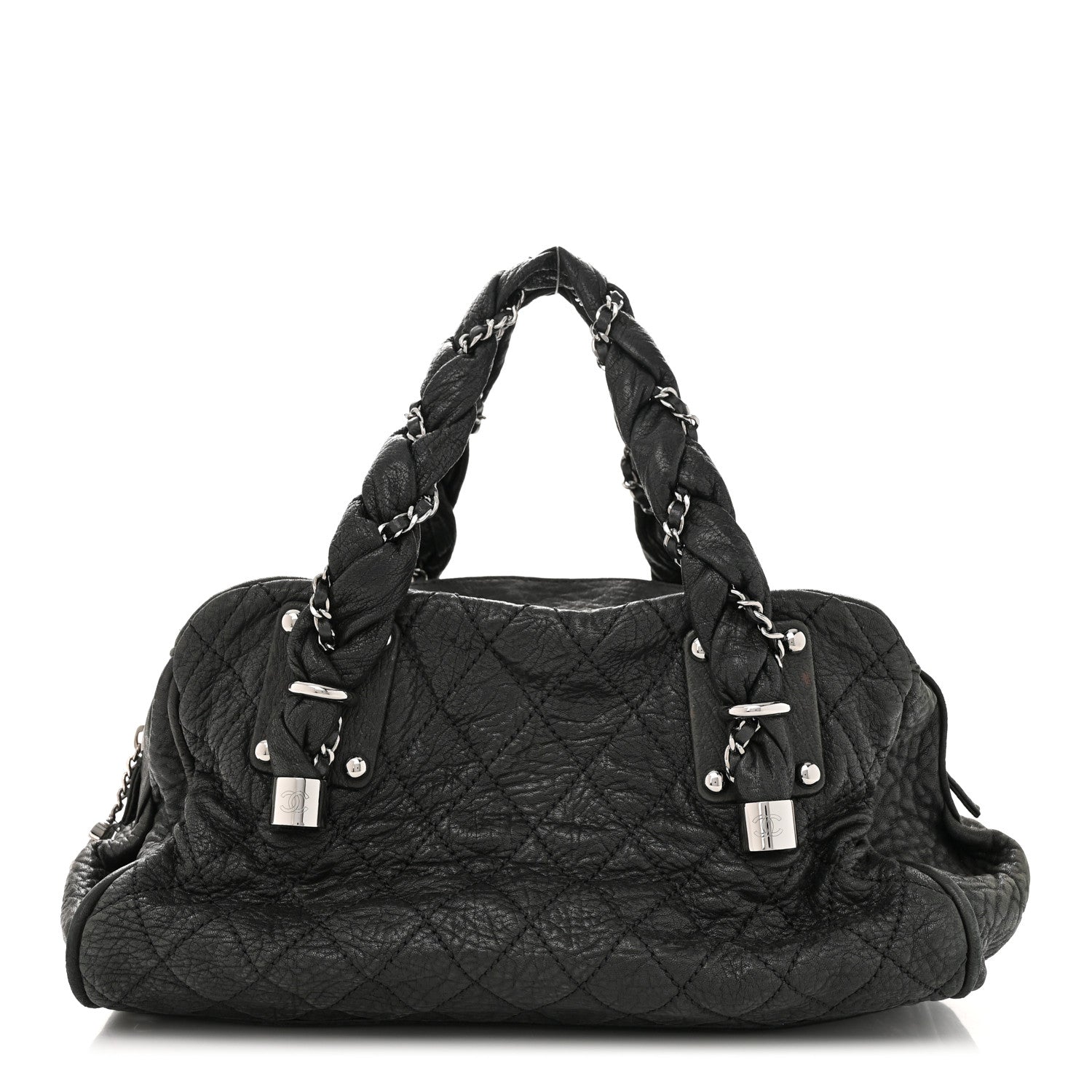 Chanel Distressed Lambskin Lady Braid Bowler Black 1 of 11