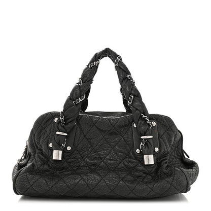 Chanel Distressed Lambskin Lady Braid Bowler Black 1 of 11