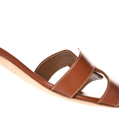 Hermes Calfskin Oasis Sandals 35 Gold 8 of 8