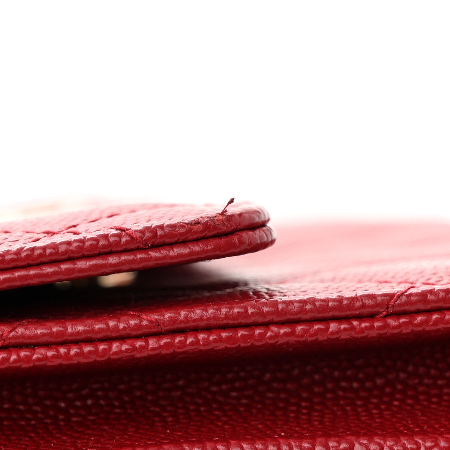 Chanel Caviar Quilted Square Wallet On Chain WOC Dark Red 15 of 17