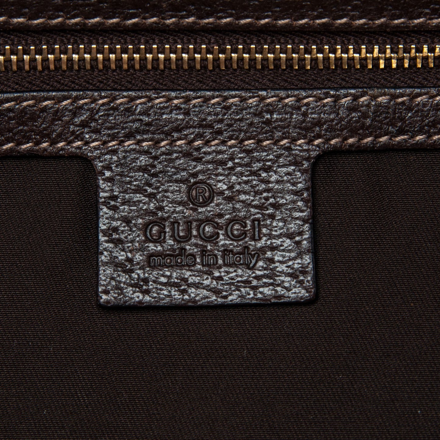 Horsebit Canvas Large Treasure Boston Tote Dark Brown