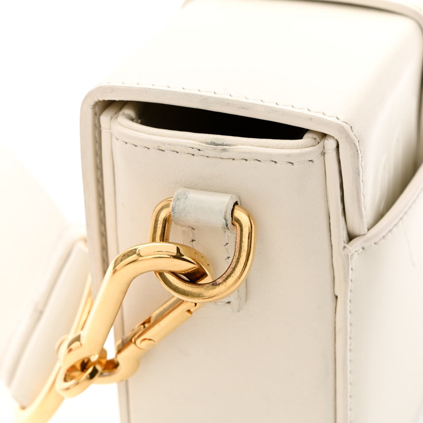Smooth Calfskin 30 Montaigne Box Bag White