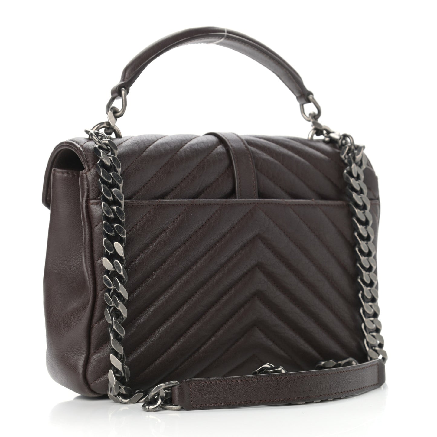 Calfskin Matelasse Chevron Monogram Medium College Bag Faggio