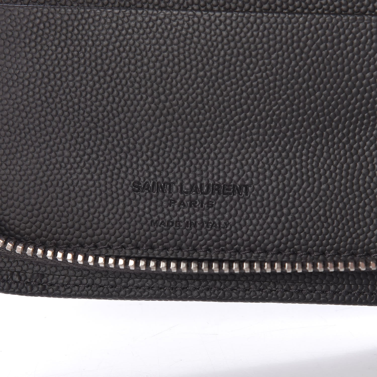 Saint Laurent Grain De Poudre Classic Zip Around Travel Wallet Coal 6 of 9