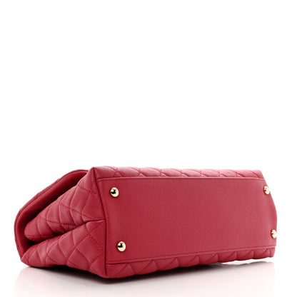 Chanel Caviar Quilted Small Coco Handle Flap Dark Pink 4 of 10