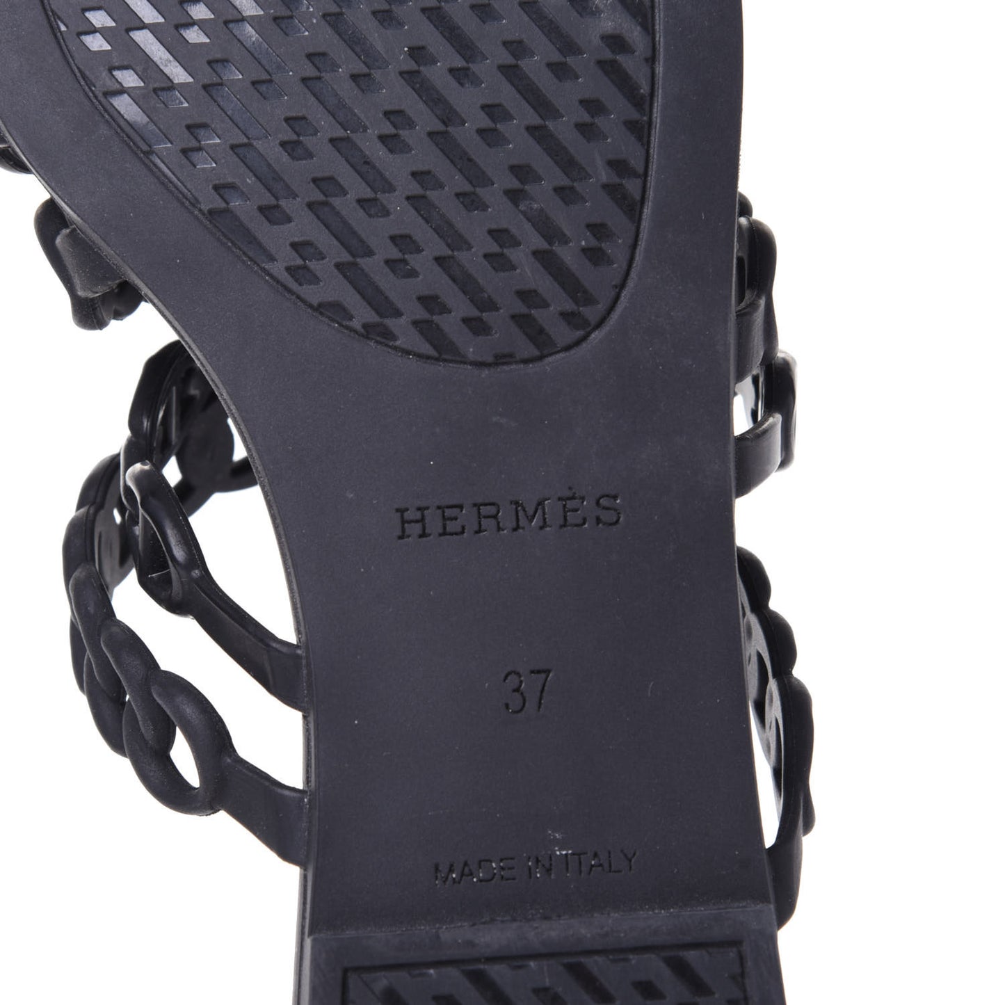 Rubber Chaine d'Ancre Nude Sandals 37 Black