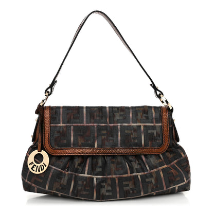 Fendi Zucca Vitello Lizard Embossed Small Chef Shoulder Bag Multicolor 1 of 10