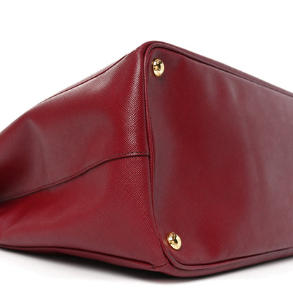 Prada Saffiano Lux Extra Large Galleria Double Zip Tote Cherry 8 of 9