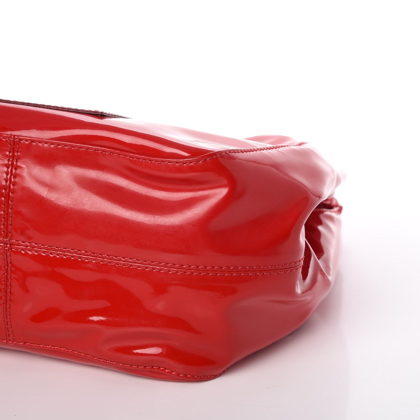 Patent Lacca Small Nuage Bow Hobo Red