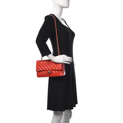 Chanel Patent Calfskin Quilted Medium Double Flap Red 2 of 17