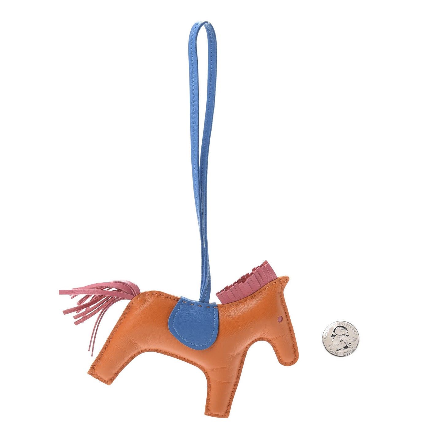 Milo Lambskin Grigri Rodeo Horse Bag Charm MM Orange Bleu Zanzibar Rose Azalee