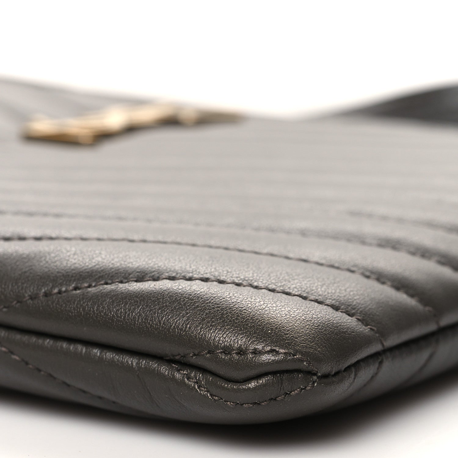 Saint Laurent Calfskin Matelasse Chevron Monogram A5 Wristlet Pebble 10 of 11
