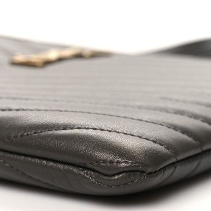 Saint Laurent Calfskin Matelasse Chevron Monogram A5 Wristlet Pebble 10 of 11