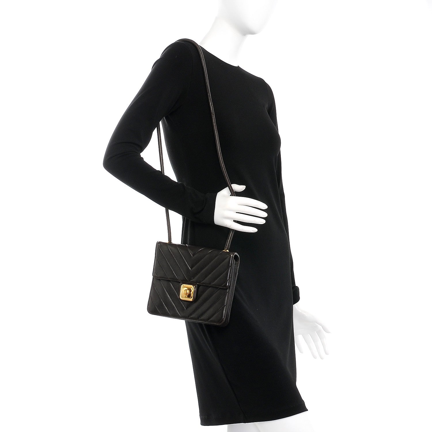 Chanel Lambskin Chevron Small Flap Brown 2 of 8
